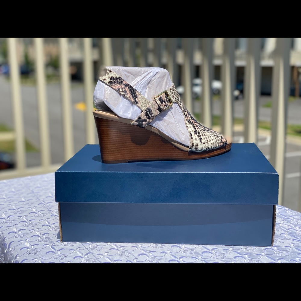 Brand new phyton wedge sandals